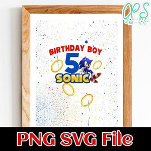 Sonic Birthday Boy Splash PNG file template