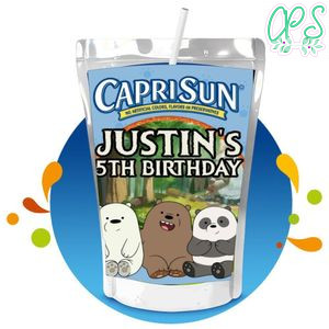 We Bare Bears Capri Sun Birthday Labels Digital File Printable Instant Download