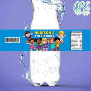Little People Birthday Water Bottle Label Template To Print At Home Instant Download