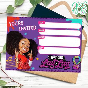 That Girl Lay Lay fill in blank Invitation Customizable Template to Print at Home Instant Download