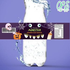 We Created A Monster Halloween Birthday Water Bottle Label Template To Print At Home Instant Download