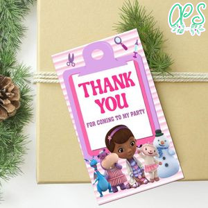 Doc Mcstuffins Thank You Tag Customizable Template To Print At Home Instant Download