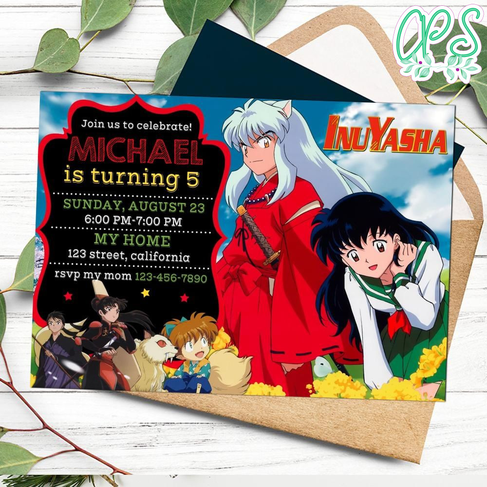 Inuyasha Invitation Customizable Template DIY | CustomPartyShirts