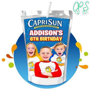 Funsquad Capri Sun Birthday Labels Digital File Printable Instant Download
