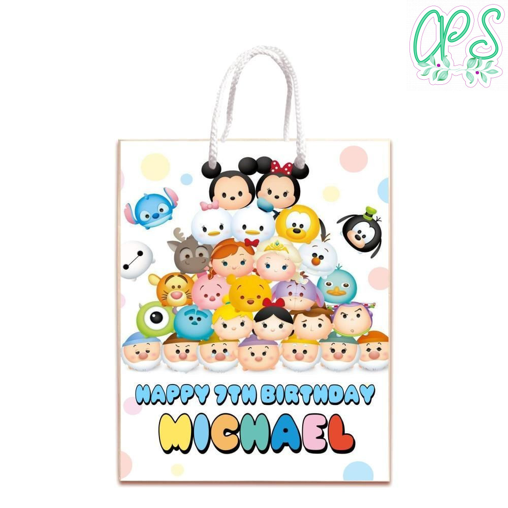 Tsum Tsum Gift Bag Label Template Printable Instant Download