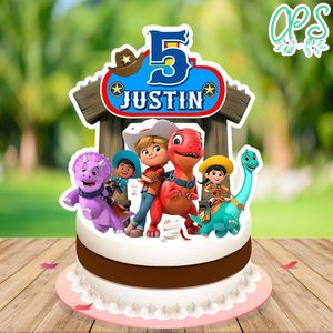 Dino Ranch Birthday Cake Topper Template Printable Instant Download