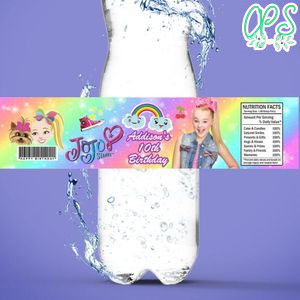 Jojo siwa Bottle Label Birthday Water Bottle Label Template to Print at Home Instant Download