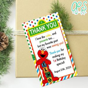 Elmo Thank You Tag Customizable Template To Print At Home Instant Download