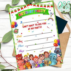 Cocomelon fill in blank Invitation Customizable Template to Print at Home Instant Download