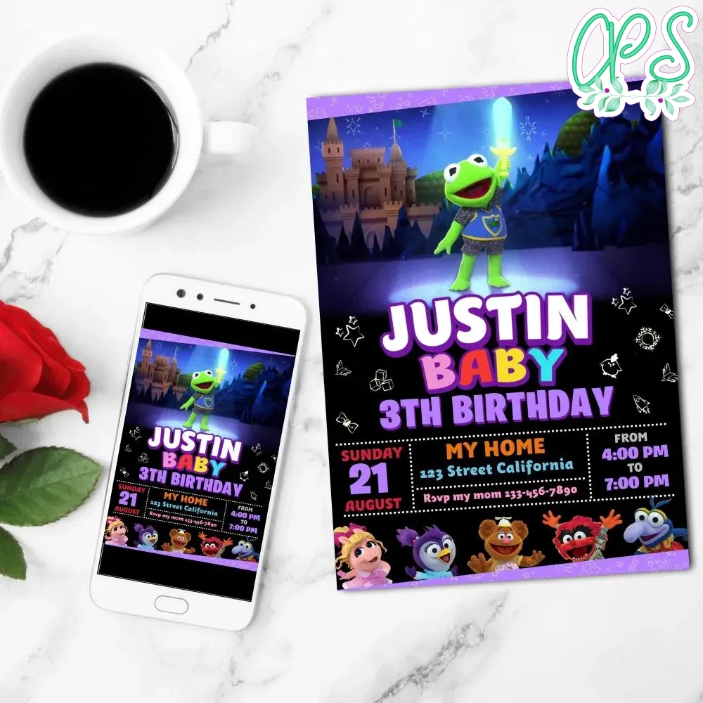 Incredible kermit Muppet Babies Birthday Flyer Customizable ...