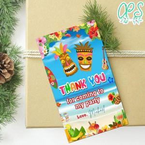 Luau Thank You Tag Customizable Template To Print At Home Instant Download