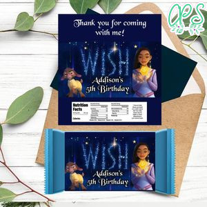 Wish Disney Candy Bar Label Customizable Template Instant Download