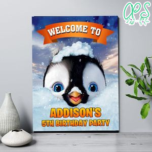 Happy Feet Birthday Welcome Sign Digital File Printable Instant Download