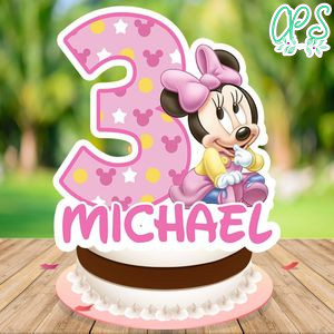 Baby minnie mouse Cake Topper Template Printable Instant Download