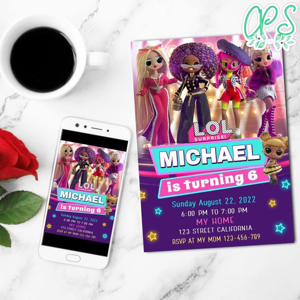 Lol House Of Surprises Mobile Invite Customizable Template Instant Download