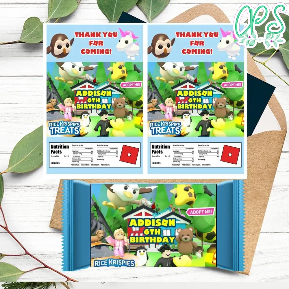 Adopt Me Rice Krispies Treats Template Printable | Partyinvitedesign