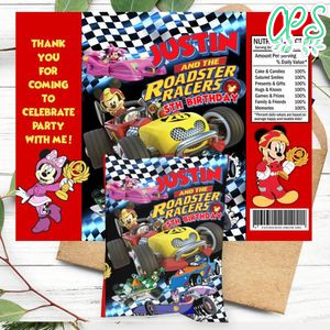 Mickey Roadster Racers Birthday Chip Bag Digital File Printable Instant Download