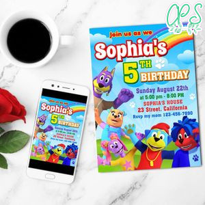 Doggyland Birthday Invitation Customizable Template to Print at Home Instant Download