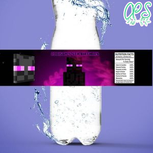 Enderman Birthday Water Bottle Label Template To Print At Home Instant Download