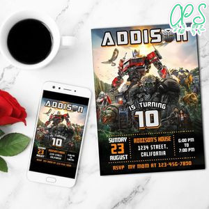 Rise of the Beast Birthday Invitation Customizable Template to Print at Home Instant Download