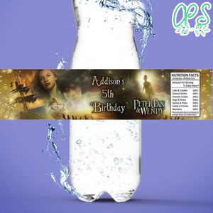 Peter Pan & Wendy Bottle Label Birthday Water Bottle Label Template to Print at Home Instant Download