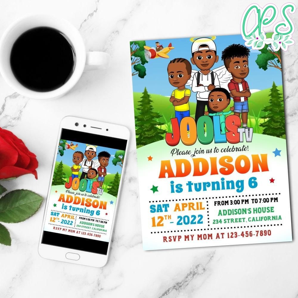 Jools Tv Mobile Invite Customizable Template Instant Download