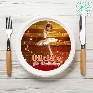 Ballerina Birthday Plate Template Customizable To Print At Home Instant Download