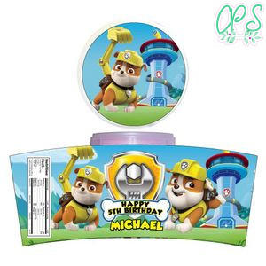 Rubble Paw Patrol Cotton Candy Label Template To Print At Home Instant Download