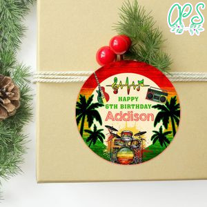 Reggae Circle Sticker Template Customizable To Print At Home Instant Download