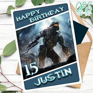 Halo Personalized Birthday Card