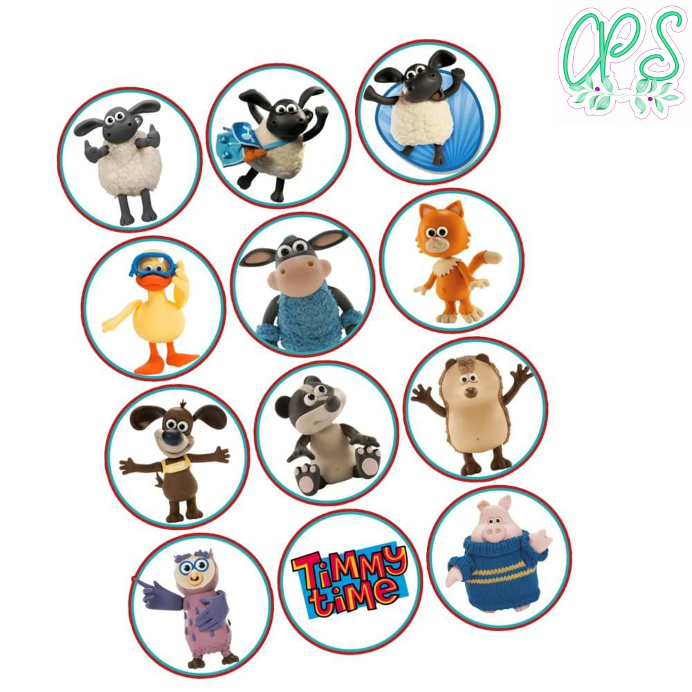 Timmy Time Cupcake Toppers Template Printable Instant Download | Partyinvitedesign