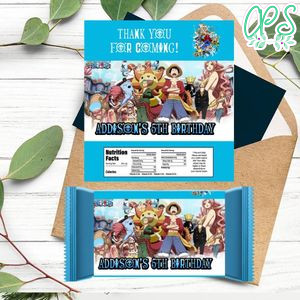 One Piece Candy Bar Label Customizable Template Instant Download