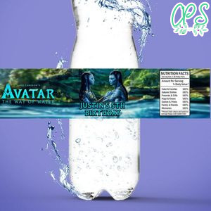 Avatar the way of water Birthday Water Bottle Label Template to Print at Home Instant Download
