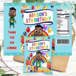 Cocomelon Cody Birthday Party Fruit Snack Bag Digital File Printable Instant Download