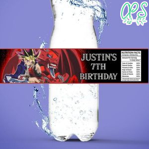 Yugioh Birthday Water Bottle Label Template to Print at Home Instant Download