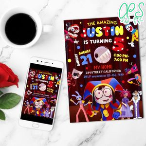 Digital Circus Mobile Invite Customizable Template Instant Download