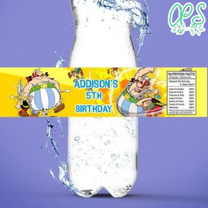 Asterix and obelix Bottle Label Birthday Water Bottle Label Template to Print at Home Instant Download