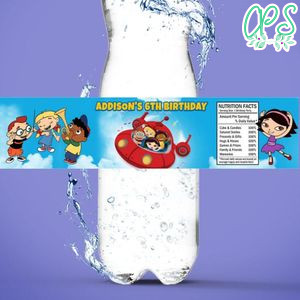 Little Einstein Birthday Water Bottle Label Template to Print at Home Instant Download