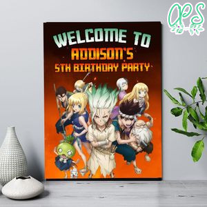 Dr. Stone Birthday Welcome Sign Digital File Printable Instant Download