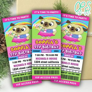 Chip And Potato Ticket Invitation Customizable Template Instant Download