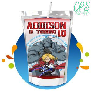 Fullmetal Alchemist Capri Sun Birthday Labels Digital File Printable Instant Download
