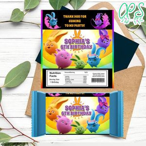 Sunny Bunnies Candy Bar Label Customizable Template Instant Download