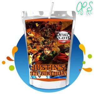 Demon Slayer Infinity Castle Capri Sun Birthday Label Digital File Printable Instant Download