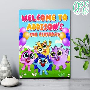Baby Zoo Birthday Welcome Sign Digital File Printable Instant Download