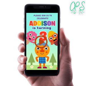 Noodle & pals Birthday Video Invitation Digital Template Customizable Instant Download
