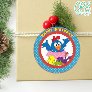 Gallina Pintadita Circle Sticker Template Customizable to Print at Home Instant Download