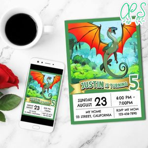 Wings of Fire Glory Invitation Customizable Template to Print at Home Instant Download