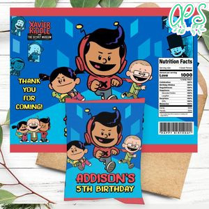 Xavier Riddle Birthday Party Chip Bag Digital File Printable Instant Download