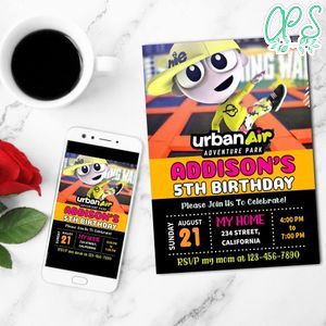 Urban air Birthday Invitation Customizable Template to Print at Home Instant Download