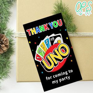 Uno Thank you tag Customizable Template to Print at Home Instant Download